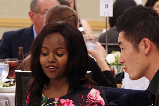 Students at a meeting