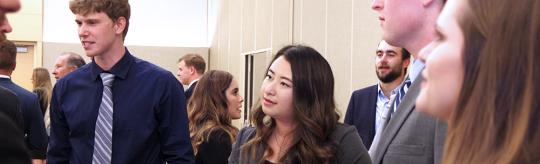 Students participating at an event